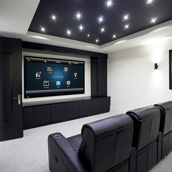 Home theater with Control4 Smart Home Automation System | Theater Services
